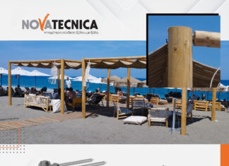 Παραλιακή ξύλινη κατασκευή με συνδέσμους KNAPP® RICON 40/40 από τη Novatecnica